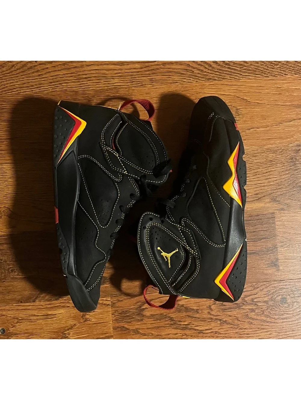 Air Jordan 7 Retro Citrus Black Red Yellow Size 7Y Sneakers